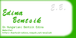 edina bentsik business card